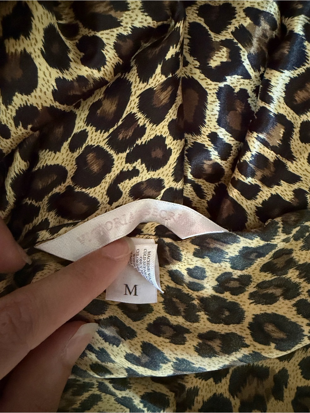 Victoria's Secret 1999 Leopard Slip Maxi Dress - Black & Tan - Picture 11 of 12